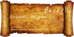 Csipkó Ágnes névjegykártya